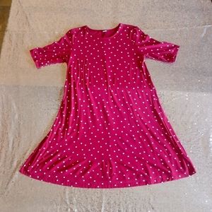 Burgundy polka dot dress